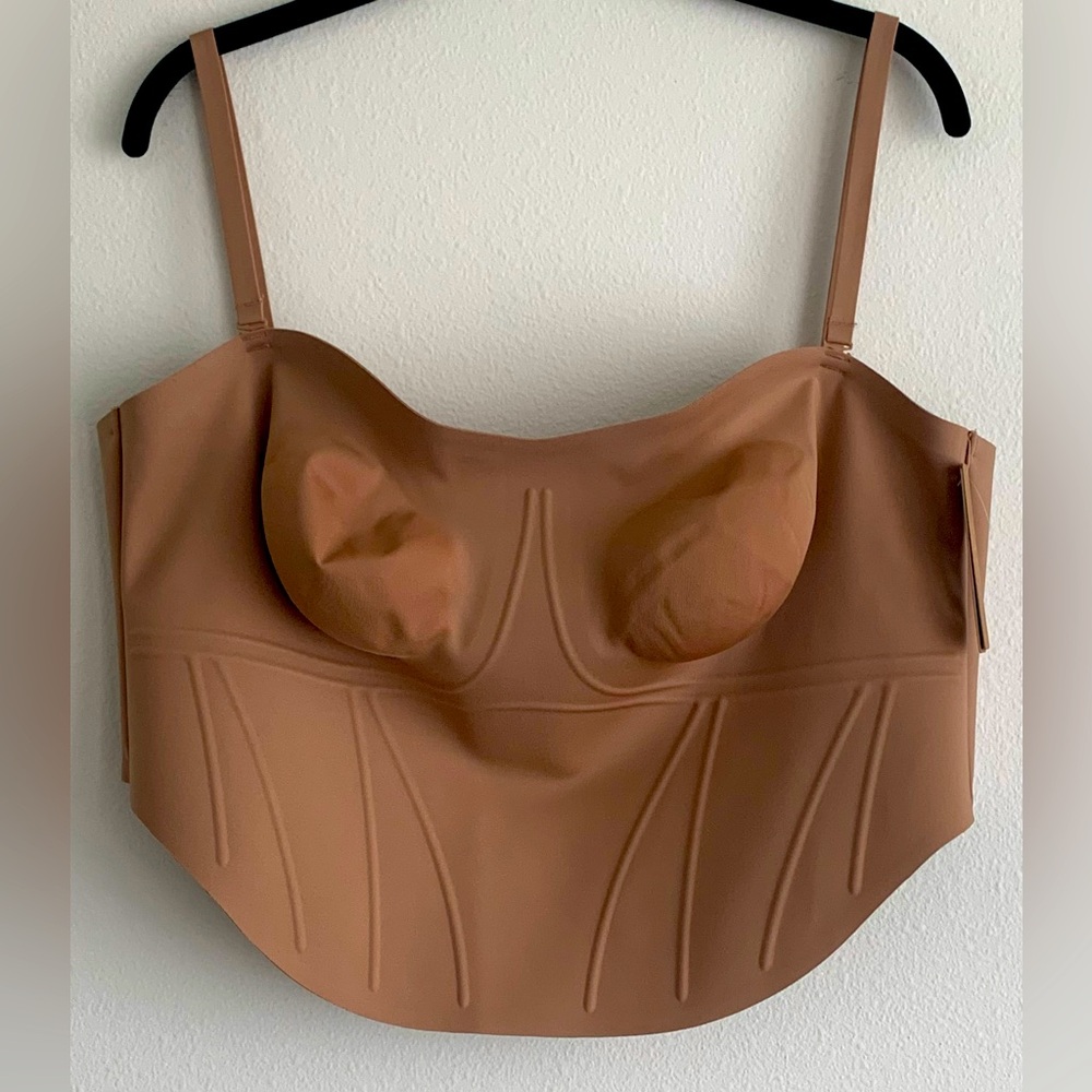 NWT, SKIMS, "Bonded Corset Group, Crop Corset", Color "Sienna", Size 3X